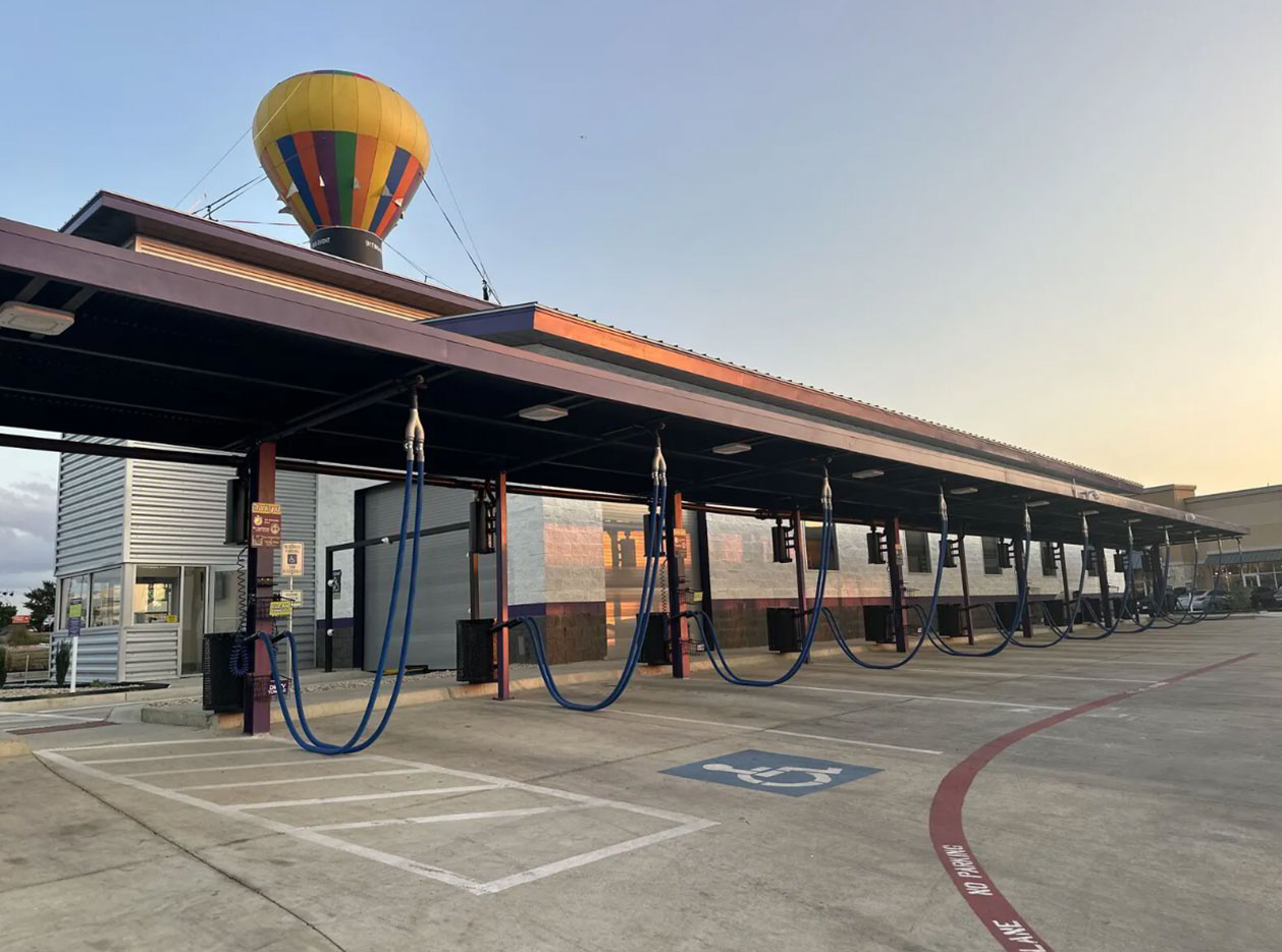 Feel Great Car Wash vacuum service stations ready for free public use.