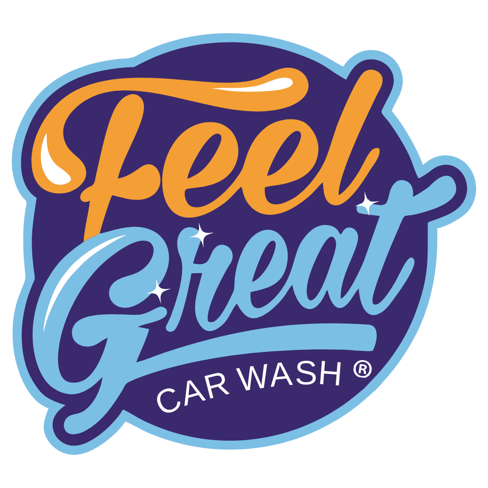 The Feel Great Car Wash Logo with Feel Great in fun typography. Used to display brand