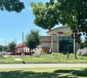 image of a car wash before remodeling and reopening in arlington texas